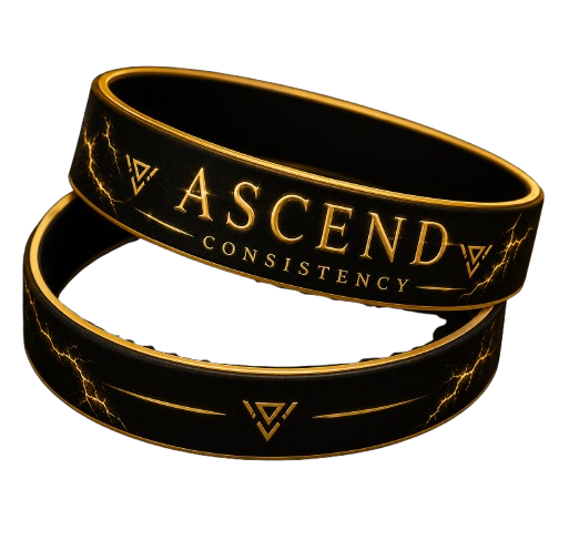 Pulseira de silicone ASCEND Consistency em preto e dourado
